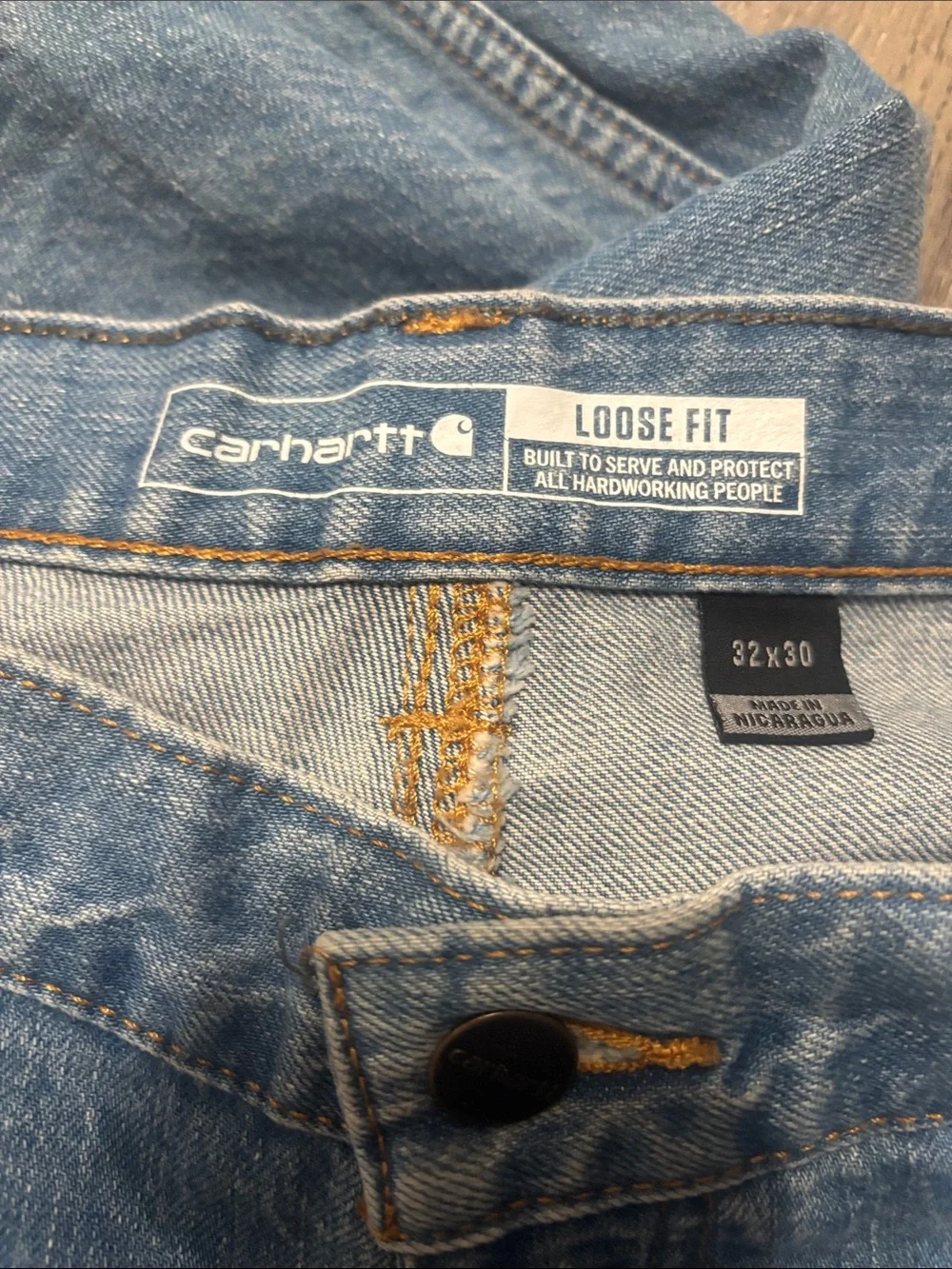 Carhartt Men’s Light Blue Relaxed Denim Jeans